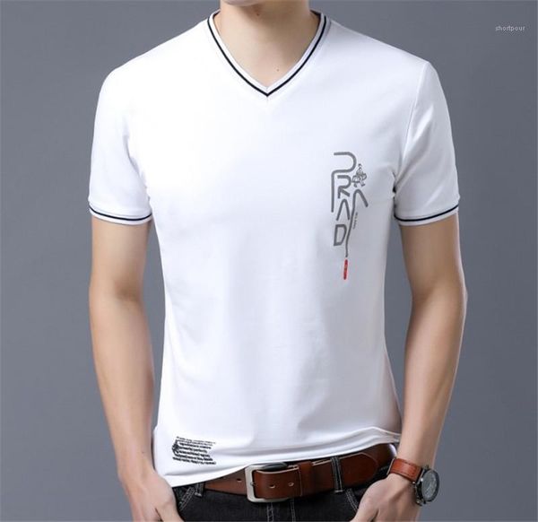 

tshirts fashion mens breathable tees mens designer v neck tshirts mens casual letter printed short sleeveld pullover, White;black