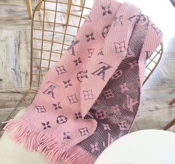 

men s and women s wool scarf shawl letter flower tassel design style fashion casual autumn and winter scarf, Blue;gray