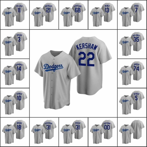 

losangelesdodgers #35 cody bellinger 7 julio urias 10 justin turner men women youth custom gray replica alternate jersey stitched s-6xl, Black