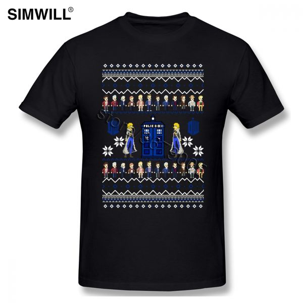 

unique doctor who christmas men fashion brand tshirt family t-shirt tardis christmas short sleeve cotton o neck t-shirts