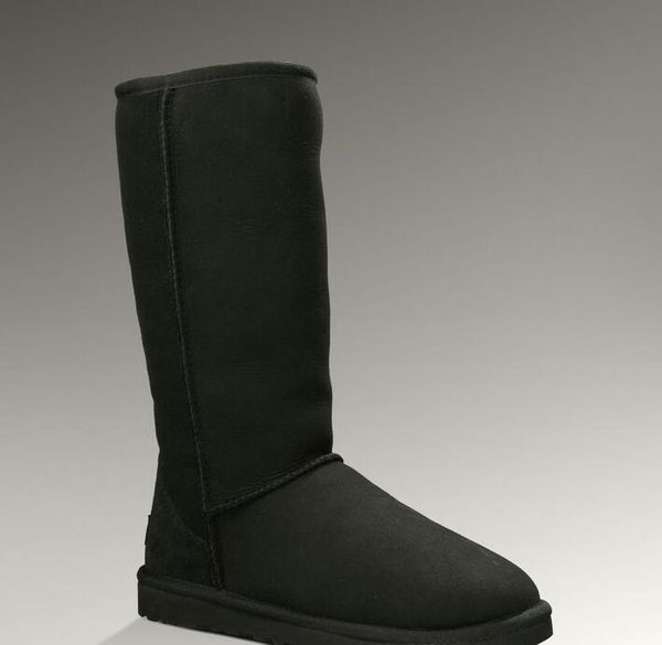 

winter women's snow boot women fashion genuine cow-split leather knee boots size us4--us14, Black