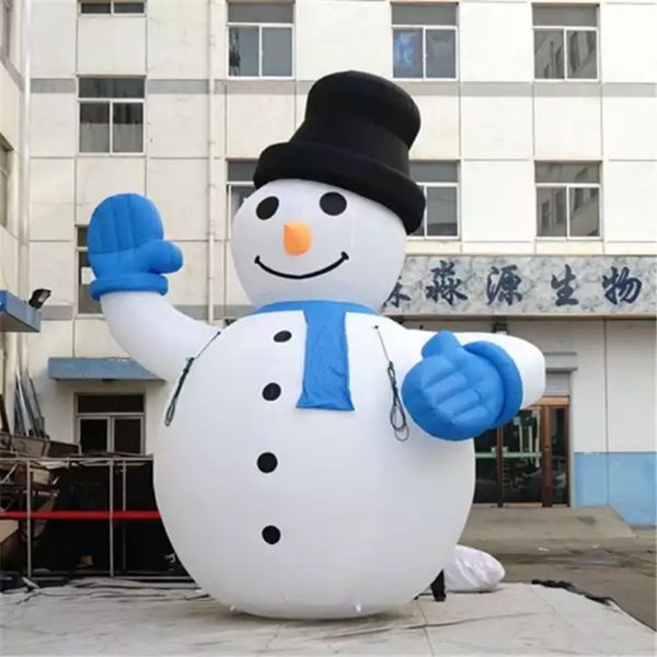 

customized christmas balloon inflatable snowman winter character air blower inflating snowman with hat and gloves for advertising