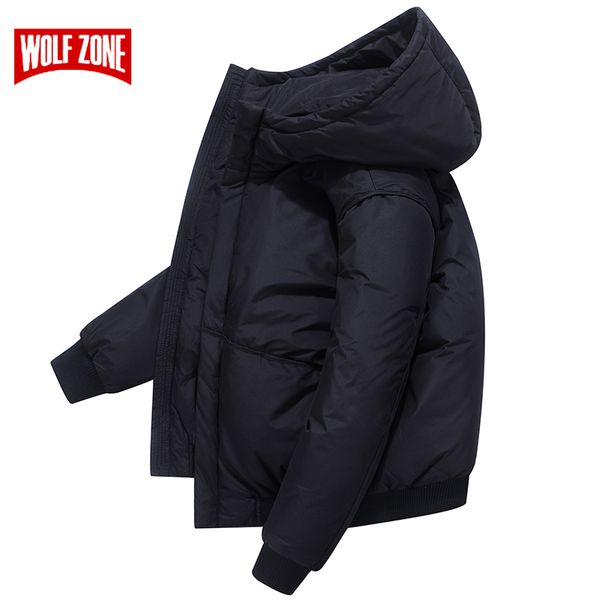 

men's down & parkas fashion short cotton clothes 2021 winter windproof warm mens coat casual simple slim hooded jacket men, Black