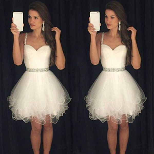 

new arrivals spaghetti straps homecoming dresses a-line cocktail dresses beaded sashes prom gown graduation wear plus size, Blue;pink