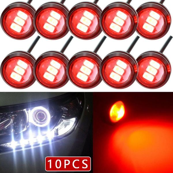 

10pcs red eagle eye led light rock drl daytime reverse backup parking signal 15w