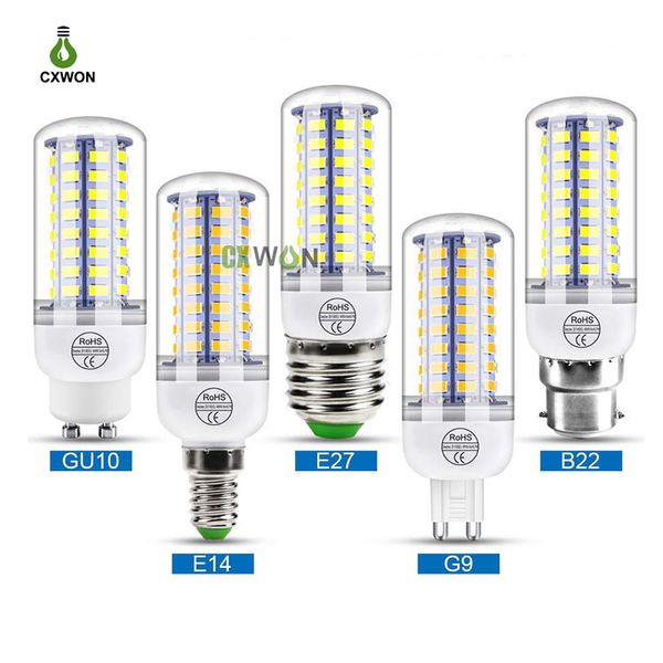 Lâmpadas LED Lâmpada de milho E27 E14 B22 GU10 GU9 SMD5730 56 69 72 Iluminação doméstica Substitua o pavio 200pcs