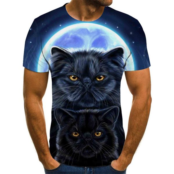 

new cool 3d print two cat streetweart 3d print shirts hentai humor comics men clothing
