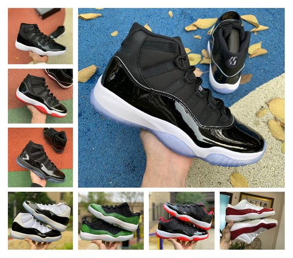 

wholesale prom night mens 11 basketball shoes 11s cap and gown gym red space jam 45 concord women sports sneakers size 40-46, Black