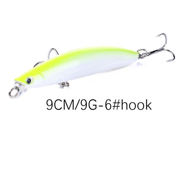 

1pcs/ freshwater fishing float swim minnow hard bait9cm/9g artificial abs crank bait wobbler jig treble hook carp fishlure