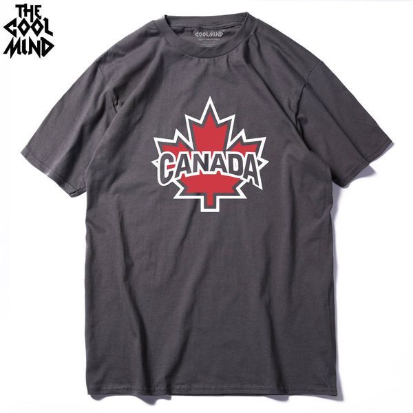 

coolmind ca0111a cotton short sleeve tee shirts canada maple rinted summer men t shirt o-neck cool men's t-shirt