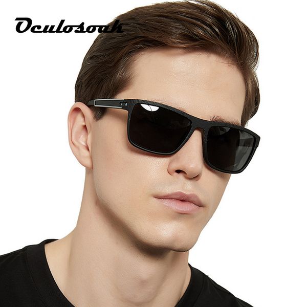 

new men's polarized sunglasses spring leg elastic black temperament square sunglasses glasses, White;black