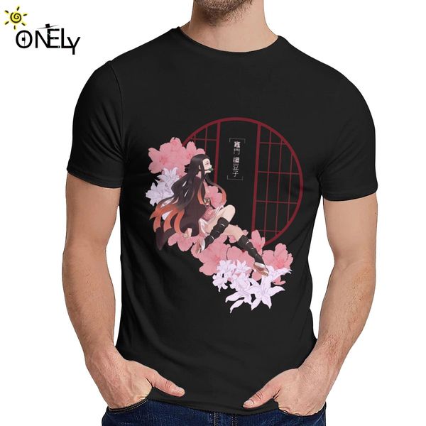 

summer man demon slayer kimetsu нет yaiba футболка nezuko удобный графический печати вокруг шеи урожай футболку