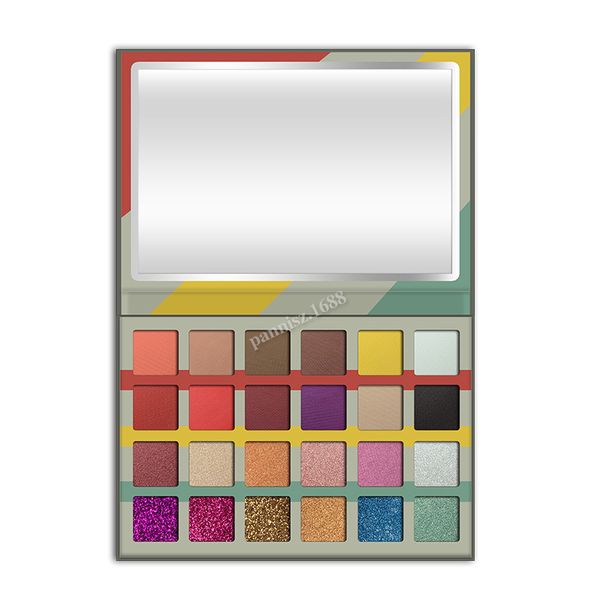 

24 color eyeshadow tray square eyeshadow matte pearlescent polarized oem customized