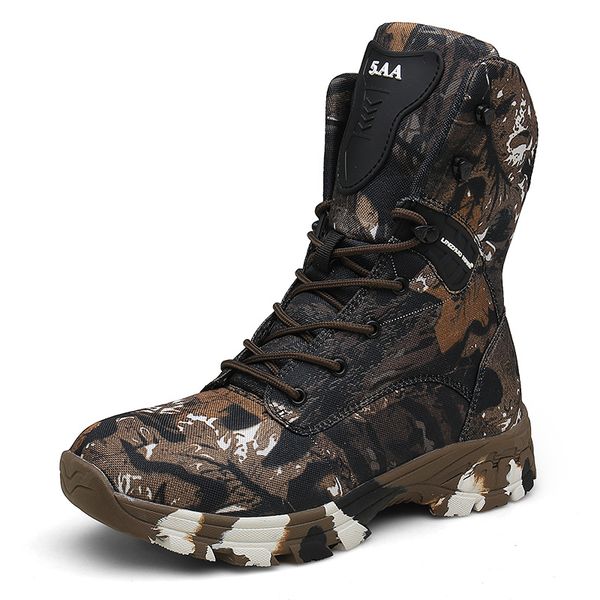 

autumn winter outdoor tactic hiking shoes non-slip wear-resistant men three colors size 39-45 zipper high-camo boot