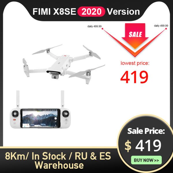 

fimi x8se 2020 version camera drone 8km fpv 3-axis gimbal 4k camera hdr video gps 35mins flight time rc quadcopter rtf 1 battery lj200827