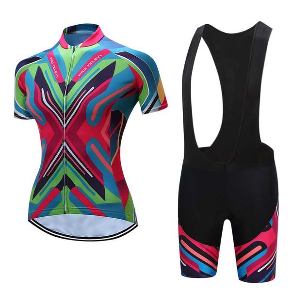 

racing sets 2021 women's cycling jersey bib shorts road bike clothes kits mountain bicycle uniform dress outfit mtb clothing maillot, Black;blue