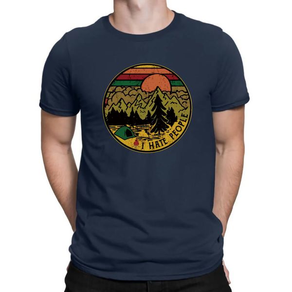 

кемпинг i hate люди антикварная графика смешной подарок t-shirt хлопок мужчины tee new men мода плюс размер доставка hip hop футболках