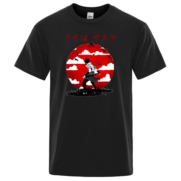 

2020 наруто саске итачи тенниска япония аниме футболка samurai warrior tops harajuku streetwear sunset одежда men тенниска