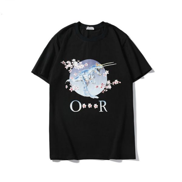 

2020 mens t shirts short sleeve round neck printed picture summer shirts cherry blossoms fashion casual women t shirt size -2xl, White;black
