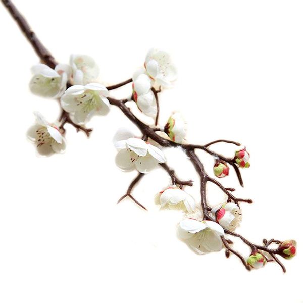

1pcs artificial plum blossom60 cm long lifelike plum blossom flower bouquet branch silk tall fake flower arrangements for home w