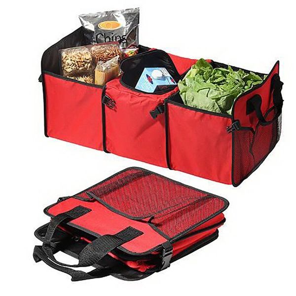 

foldable car trunk organizer beverage storage bag stowing tidying multi-function suv container keep warm cold insulated box