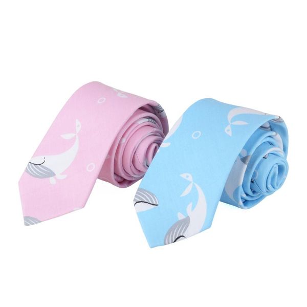 

windj men cotton necktie printed dolphins pink blue 6cm width women jk, Black;gray