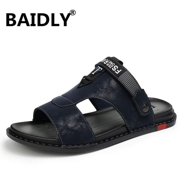 

кожа мужчин сандалии обувь дышащая fisherman мужчин обувь ретро стиль gladiator лето сандалии zapatillas hombre, Black