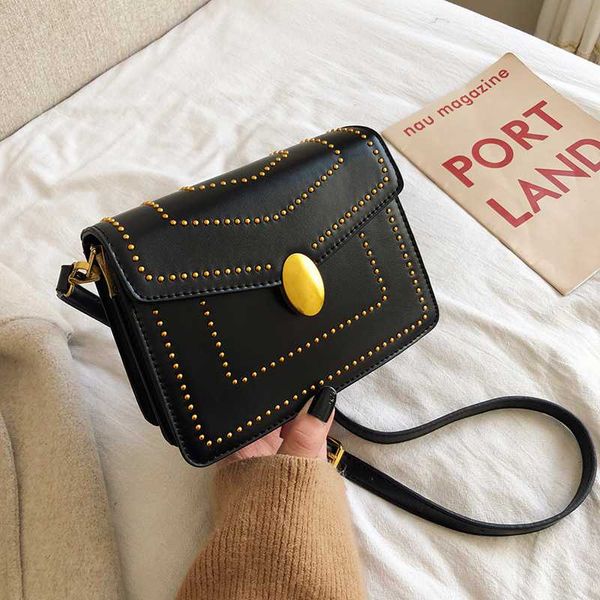 

solid color pu leather mini crossbody bags for women 2020 fashion rivet designer female shoulder messenger bag lady handbags