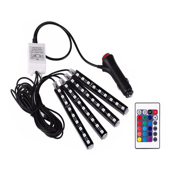 

2020 car rgb led strip light led strip lights colors car decorative atmosphere lamps auto interior light with remote control