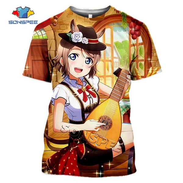

summer anime girl love live printed 3d print shirts hippie anime comics men clothing