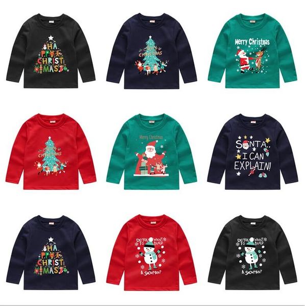 

children hoodies kids boys girls christmas sweatshirts winter long sleeve sweater t-shirt pullovers santa claus cartoon clothes e92403, Blue