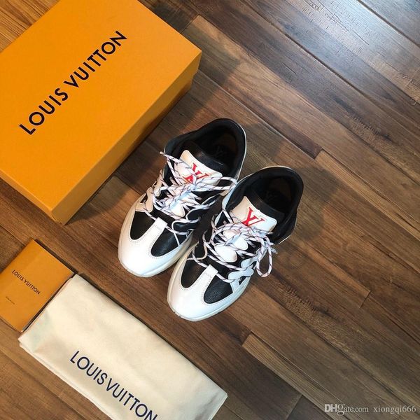 

2020men's designer shoes cloudbust thunder knit sneakers casual shoes white black leather mesh sneakers lace flat three retroaa, Red;white