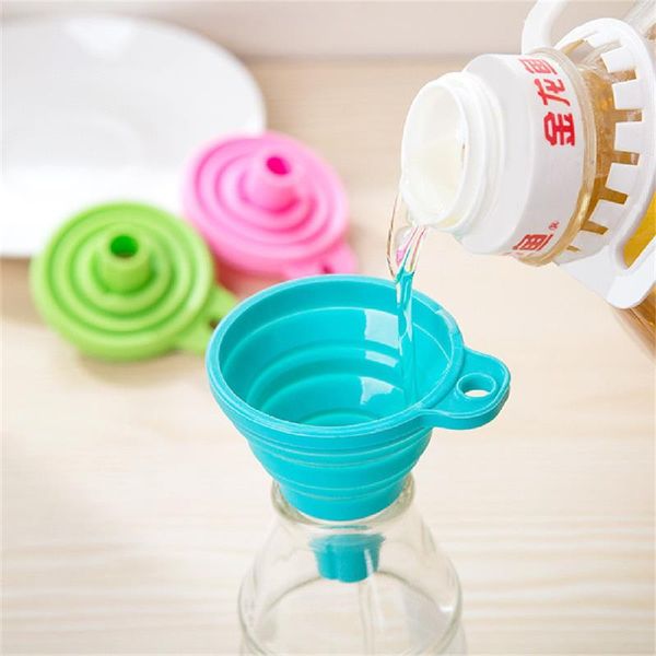 Dobrável Estilo Funnel Hopper Protable Mini Gel de silicone dobrável cozinha que cozinha Tools Acessórios Gadgets esticada Long Neck Funnel