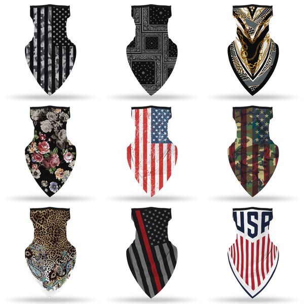 

designer printed women silk magic scarf face mask handkerchief outdoor windproof half face dust-proof sunshade mask#384, Black