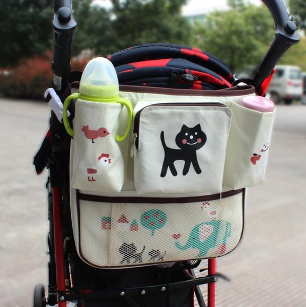 

creative cartoon baby stroller bag baby supplies storage bag bottle water bottle pull hanging storage