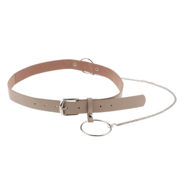 

женщины мода pu кожаный пояс регулируемый пояс с металлическим кольцом, Black;brown