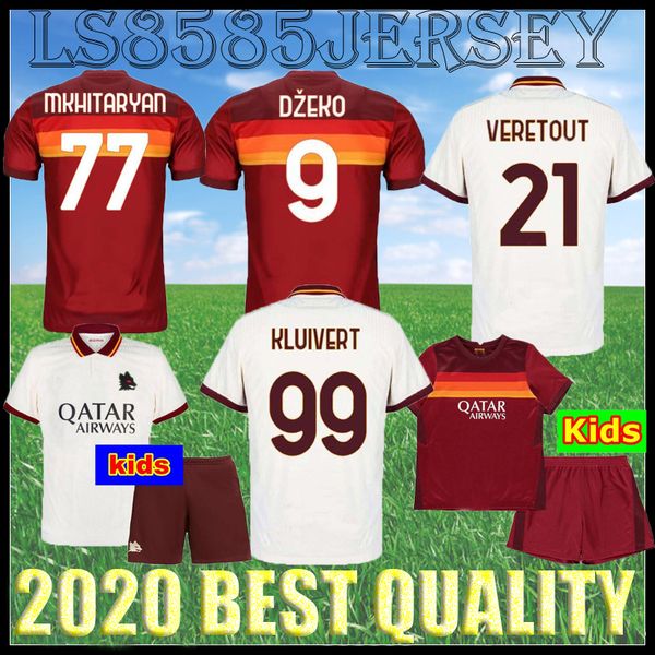 

взрослый + kids kit as 2021 roma own soccer jersey de rossi dzeko zaniolo totti perotti 2020 высококачественные майки rome home 20 21 футбол, Black
