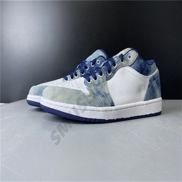 

2020 low tannins cloth jeans 1 basketball shoes 1s black white blue designer mens women high athletic sport sneaker cz8455-100