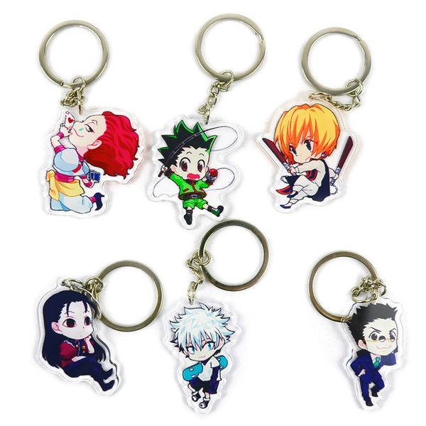 

cute cartoon keychain x key chain ring anime cosplay plastic pendant keyring, Silver