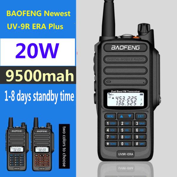 

walkie talkie 2pcs 20w baofeng uv-9r era plus marine portable two-way radio stations trucker walkie-talkie 40 km communication equipment cb