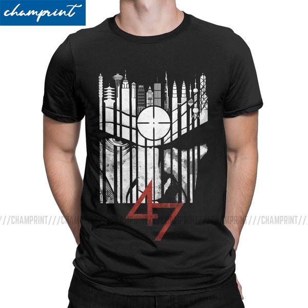 

men hitman codename 47 t shirts agent 47 video game cotton clothing novelty short sleeve o neck tee shirt gift idea t-shirts