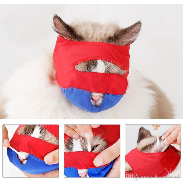 

dhl cat anti-bite muzzle breathable nylon grooming kitten health care mask eyes and ear cleaning calm down