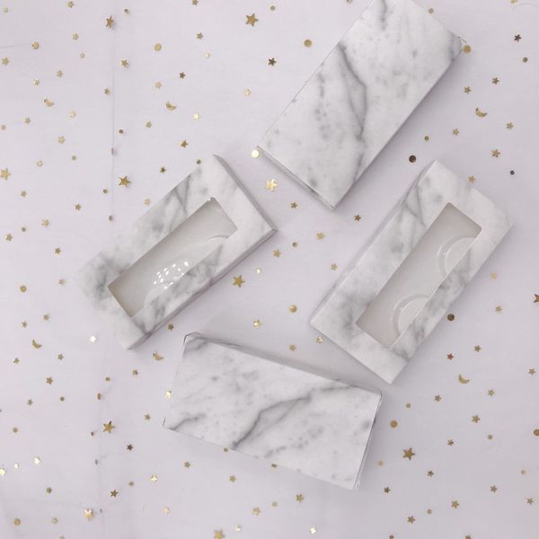 

wholesale paper false eyelash packaging box lash boxes packaging custom logo faux cils 25mm mink eyelashes marble case vendor