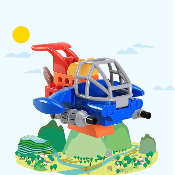 

mini fighter model bricks toys diy early children big particle building block aircraft plane creative educational fun gift for kid