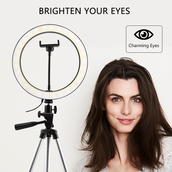 

26cm p ringlight led selfie ring light phone bluetooth remote lamp pgraphy lighting tripod holder for youtube video