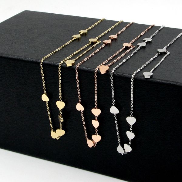 

love heart pendants necklaces love's gift stainless steel 45cm+5cm long necklaces party christams collier wholesale, Silver