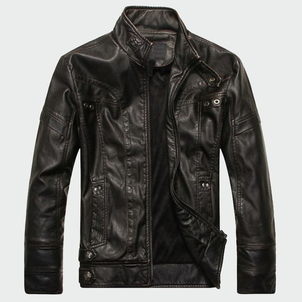 

mens leather jackets classic motorcycle bike cowboy jacket male plus velvet thick coats brand clothing 5xl ml001, Black;brown