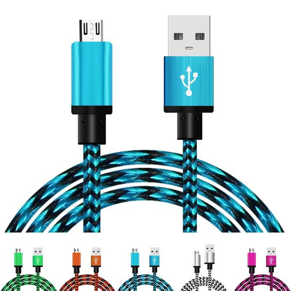 Micro-USB-Kabel, kurz, schnelles Aufladen, Nylon, USB-Synchronisierungsdatenkabel, Telefon, Android-Adapter, Ladekabel für Xiaomi, Huawei, Samsung S7 8