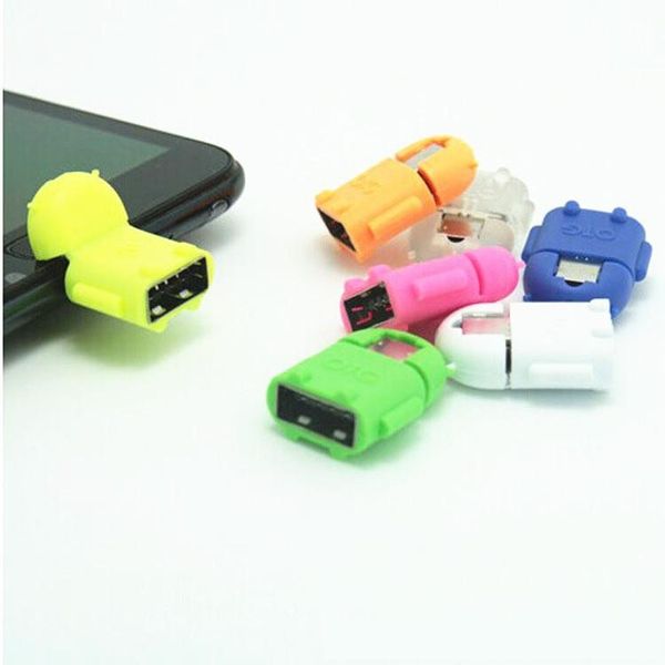 

for samsung for sony otg adapter cartoon robot micro usb to usb cable for universal smartphone and tablet pc mouse keyboard with otg