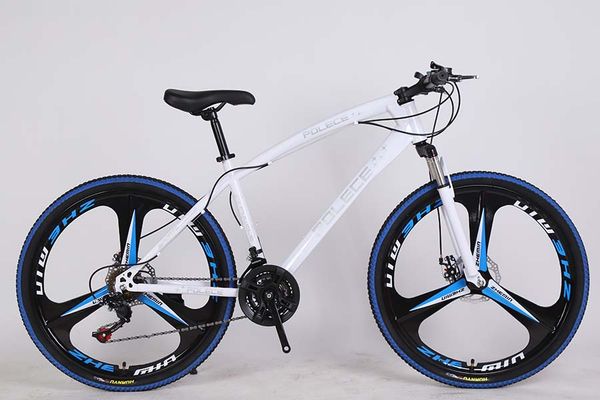 

three knife one wheel white blue mountain bike fierce snake 26 inch 21 speed cross country mountain outdoor bicycle